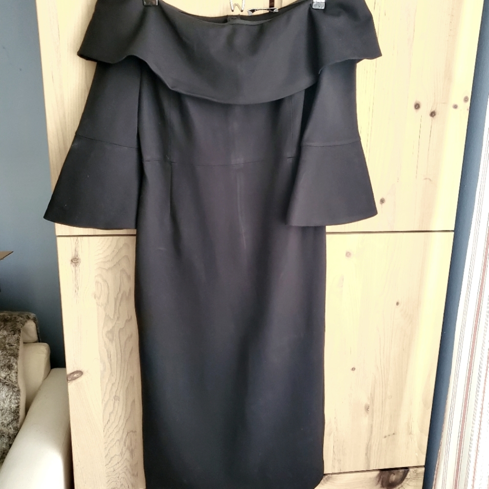 Babaton Black 3/4 Sleeve Off The Shoulder Knit Dress size 10